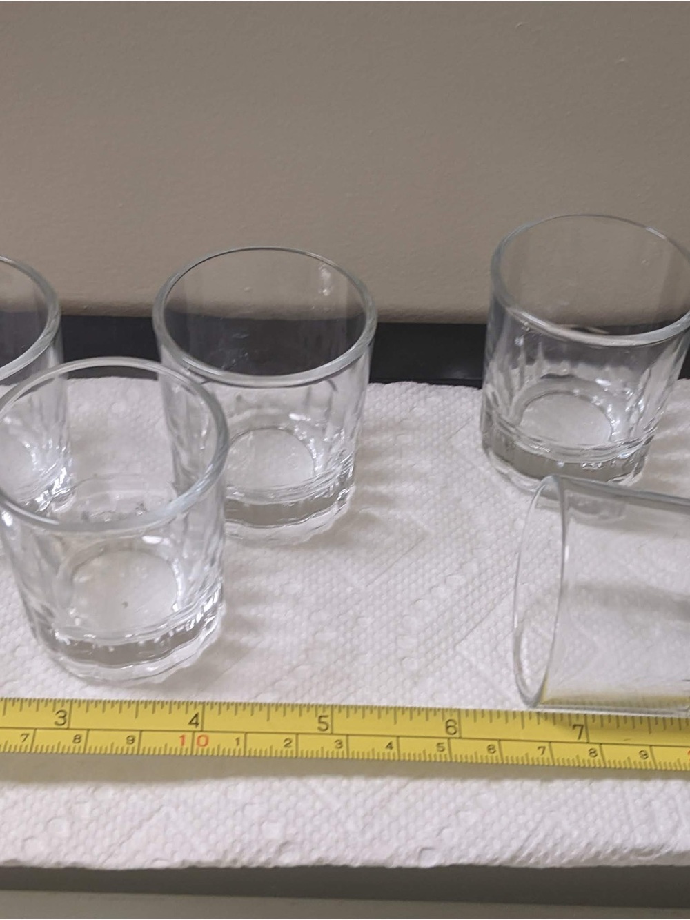 Vintage, Set of 6 Heavy Base Mini Tumblers / Cordial Glasses - Clear Glass